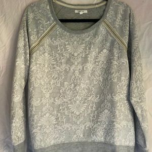 Gray Lace Patterned Sweater